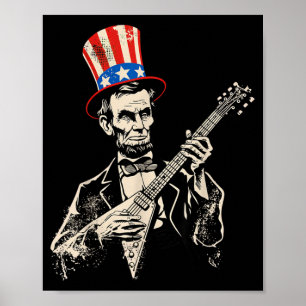 Clic Abraham Lincoln Guitar Rock President Abe Poster
