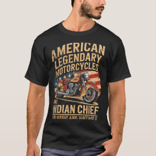 Clic &amp; Vintage American Motorcycle Indian Born T-Shirt