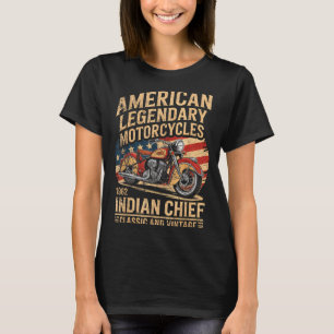 Clic &amp; Vintage American Motorcycle Indian Born T-Shirt