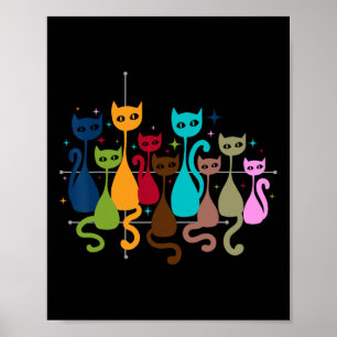 Clic Art Kitten Lover Vintage Artwork Cute Cat  Poster