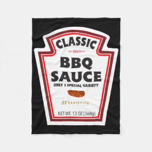 Clic Bbq Sauce Bottle Label Funny Halloween Costum Fleece Blanket