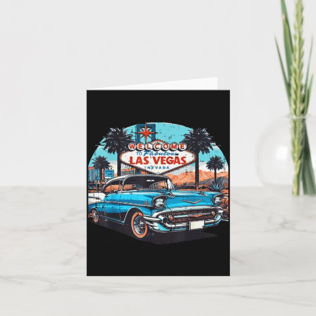 Clic Car Welcome Las Vegas Vacation Summer Men Wom Card (Front)