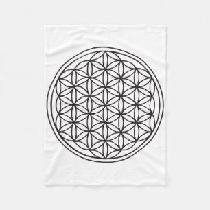 Clic Flower Of Life Sacred Geometry Yoga New Age  Fleece Blanket