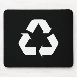 Clic Green-white Recycle Sign Design Standard Mouse Pad