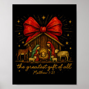 Clic Nativity Scene – Greatest Gift Matthew 1_21  Poster