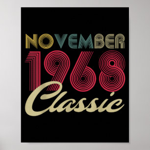Clic November 1968 Bday Men Women Gifts 54th Poster