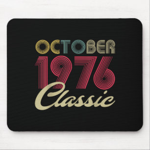 Clic October 1976 Bday Men Women Gifts 46th Mouse Pad
