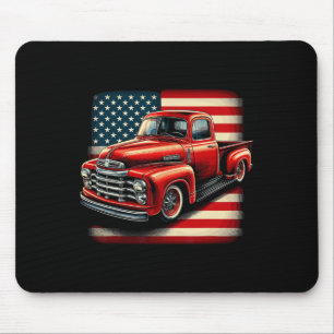Clic Old Pickup Truck 4th Of July Patriotic Americ Mouse Pad
