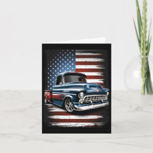 Clic Old Pickup Truck American Flag 4th Of July Pa Card