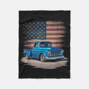 Clic Old Pickup Truck American Flag 4th Of July Pa Fleece Blanket