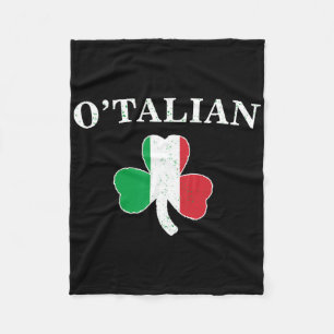 Clic O'talian Shamrock And Italy Flag Irish St Pat Fleece Blanket