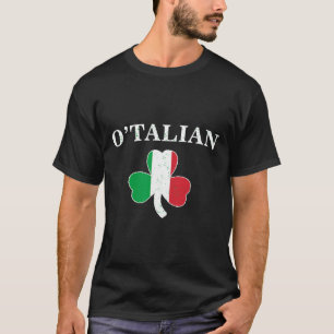 Clic O'talian Shamrock And Italy Flag Irish St Pat T-Shirt