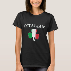Clic O'talian Shamrock And Italy Flag Irish St Pat T-Shirt