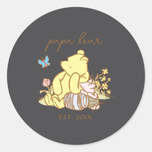 Clic Papa Bear New Dad Classic Round Sticker