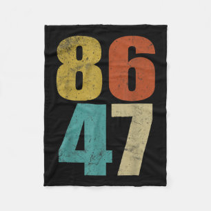 Clic Retro Vintage 80s Style 86 47 Anti Trump Fleece Blanket