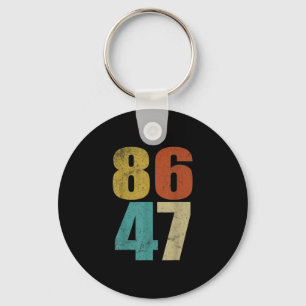 Clic Retro Vintage 80s Style 86 47 Anti Trump  Key Ring