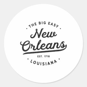 Clic Retro Vintage New Orleans Louisiana Casual Bi Classic Round Sticker