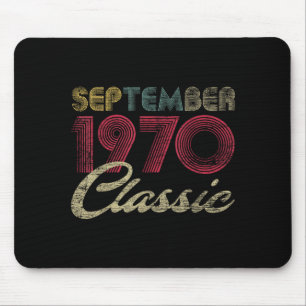 Clic September 1970 Bday Men Women Gifts 52nd Mouse Pad
