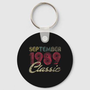 Clic September 1989 Bday Men Women Gifts 33rd Key Ring