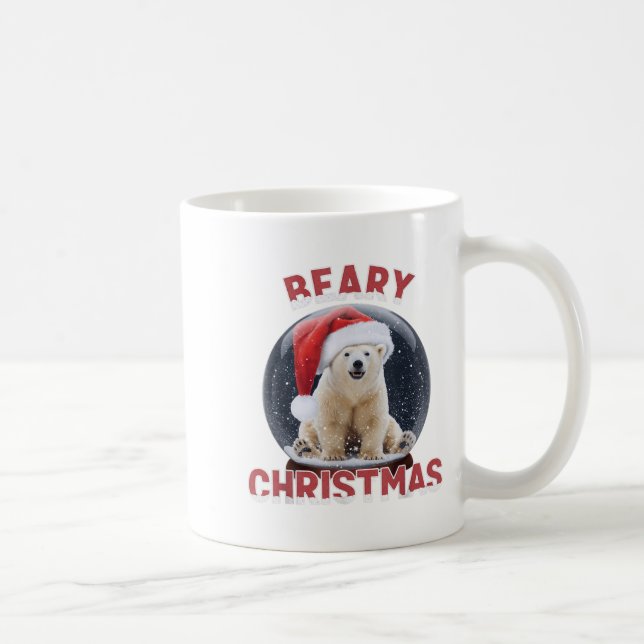 Clic Snow Globe Christmas Lar Bear  Coffee Mug (Right)