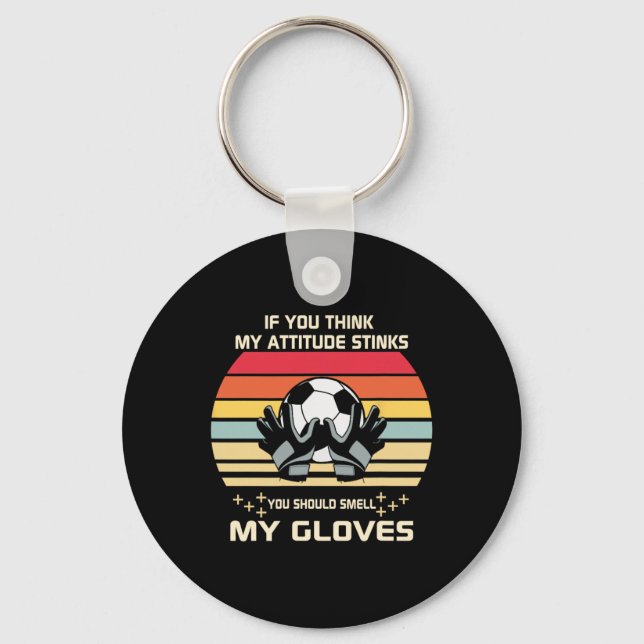 Clic Soccer Player Goalie Gloves  Key Ring (Front)