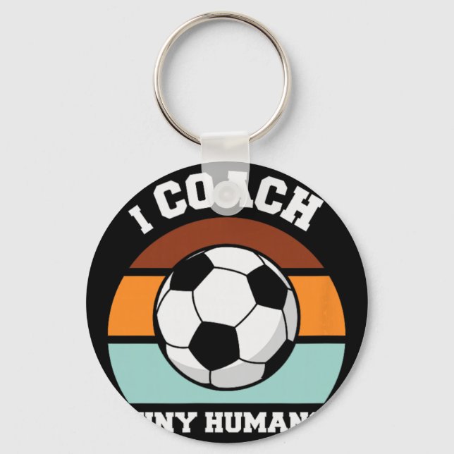 Clic Soccer Player Tiny Humans Coach  Key Ring (Front)