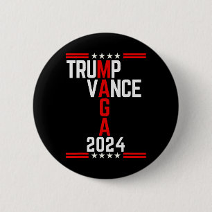 Clic Trump Vance 2024 Retro Stripe Trump Jd Vance 6 Cm Round Badge