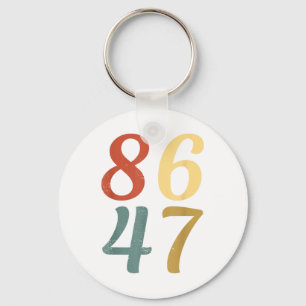 Clic Vintage 80s Style 86 47 Anti Trump 8647  Key Ring