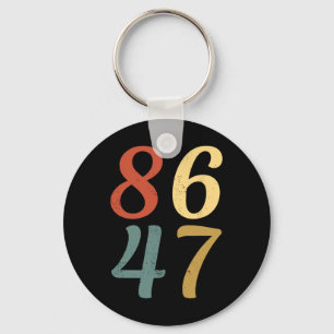 Clic Vintage 80s Style 86 47 Anti Trump 8647  Key Ring