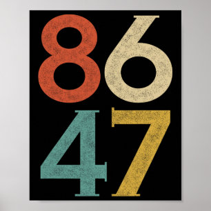 Clic Vintage 80s Style 86 47 Anti Trump Poster