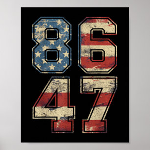 Clic Vintage 80s Style 86 47 Anti Trump Usa Flag  Poster