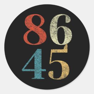 Clic Vintage Style 86 45 Anti Trump Impeachment Classic Round Sticker