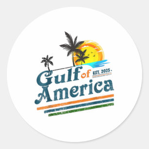 Clic Vintage Style_ Gulf Of Us America 2025  Classic Round Sticker