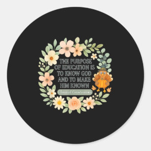 Clical Conversation Homeschool Mom Christian Flowe Classic Round Sticker