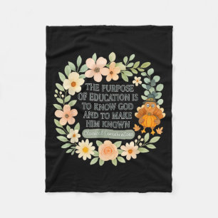 Clical Conversation Homeschool Mom Christian Flowe Fleece Blanket
