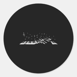 Clical Music Ano Player Gift Music Notes Ano Classic Round Sticker