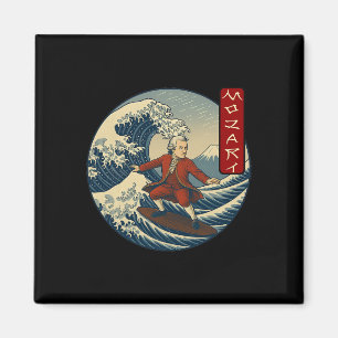 Clical Musician Mozart Ukiyo-e Surfing Magnet