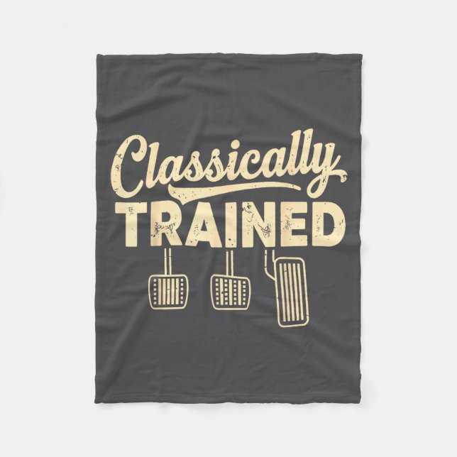 Clically Trained Retro Racing Three Pedals Manual  Fleece Blanket (Front)