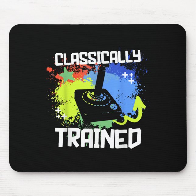 Clically Trained Video Game Retro Gaming Joystick  Mouse Pad (Front)