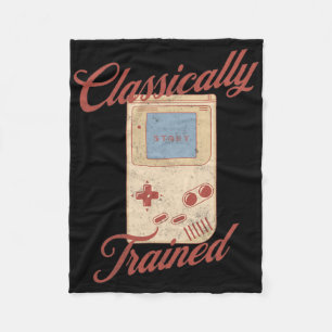 Clically Trained Vintage Retro Video Game Handheld Fleece Blanket