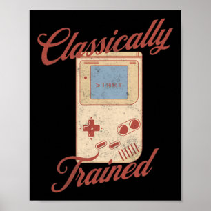 Clically Trained Vintage Retro Video Game Handheld Poster
