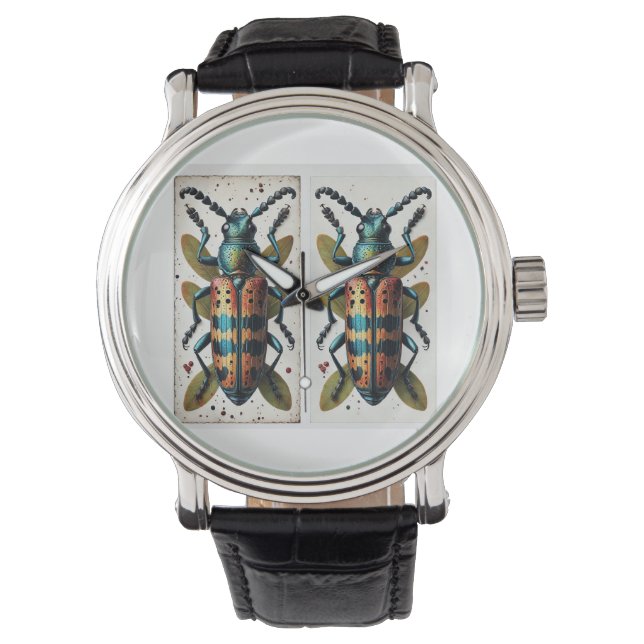 Click Beetle 080824IREF246 - Watercolor Watch (Front)