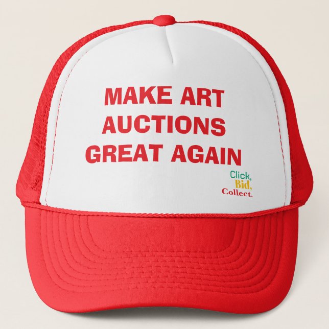 Click, Bid, Collect. Book  Trucker Hat (Front)