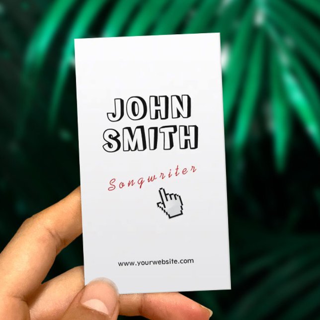 Click! Outline Text Songwriter Business Card (Creator Uploaded)