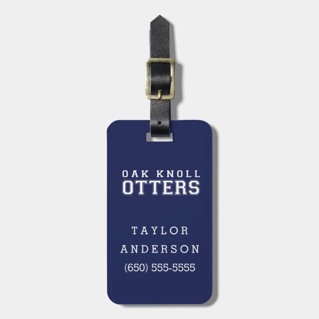 (click to change background colour) Bag Tag (Front Vertical)