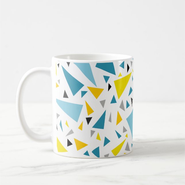 Click to favourite design  Yellow and blue triangl Coffee Mug (Left)