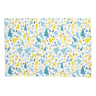 Click to favourite design  Yellow and blue triangl Pillowcase