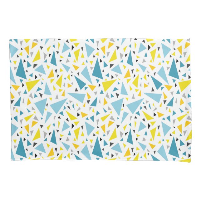 Click to favourite design  Yellow and blue triangl Pillowcase (Front)