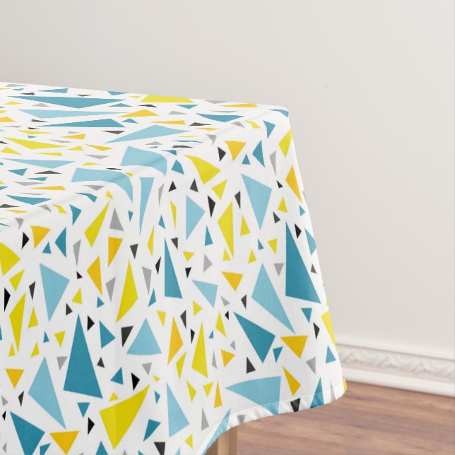 Click to favourite design  Yellow and blue triangl Tablecloth (In Situ)