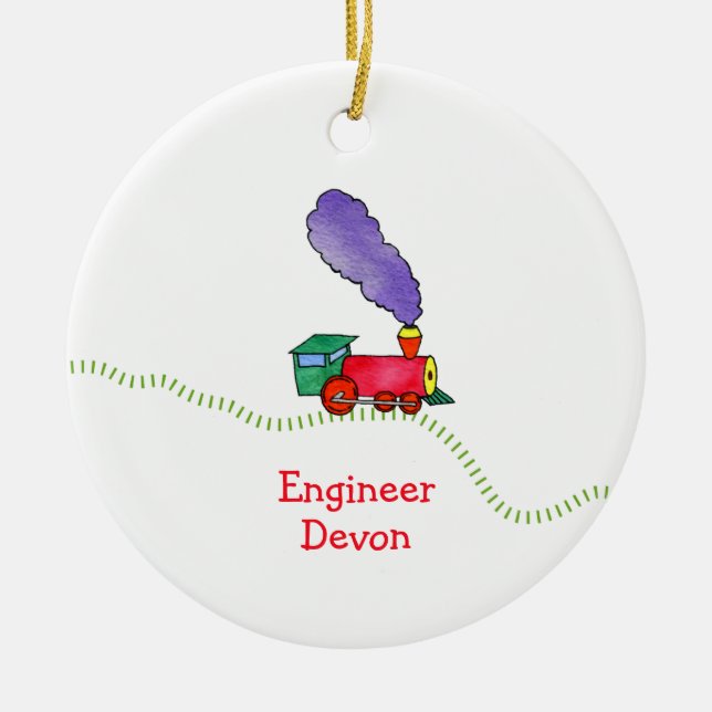 Clickety Clack Train Ceramic Tree Decoration (Front)